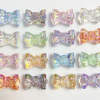 Transparent Bow Knot Acrylic Beads 14x26mm Iridescent 50pcs 3