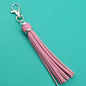 PU Leather Tassel Keychain 9cm Strips Silver Lobster Clasp 11