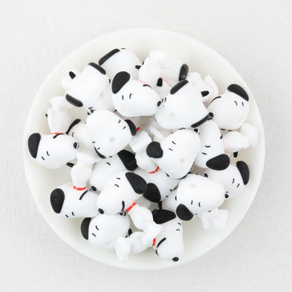 3D Character Shaped Silicone Focal Beads Snoopy Design 20pcs 2