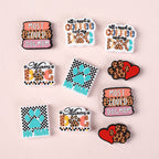 Silicone Focal Beads Dog Mom Leopard Print Paw Patterns 1 pcs 5