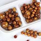 Faux Golden Nanmu Resin Round Beads 8-20mm 50pcs 2
