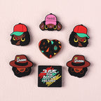 Silicone Focal Beads Black History Queen Wearing Period Hat 20pcs 2