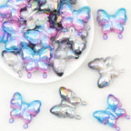 Iridescent Butterfly Acrylic Beads 29mm 10pcs