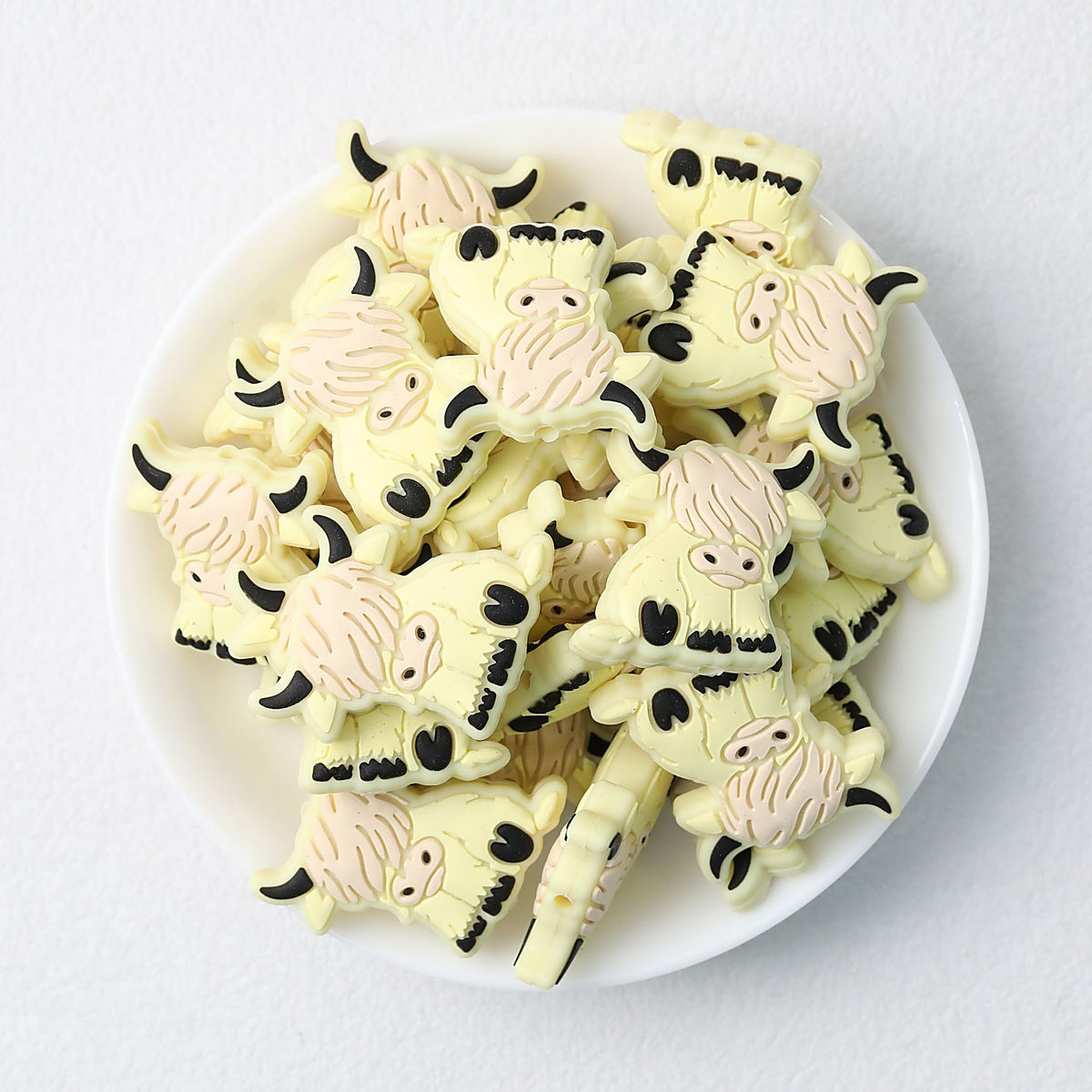 Highland Cow Silicone Focal Beads Colorful 20pcs
