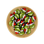 Silicone Focal Beads Christmas Grinch Santa Hat Sunglasses 20pcs 7
