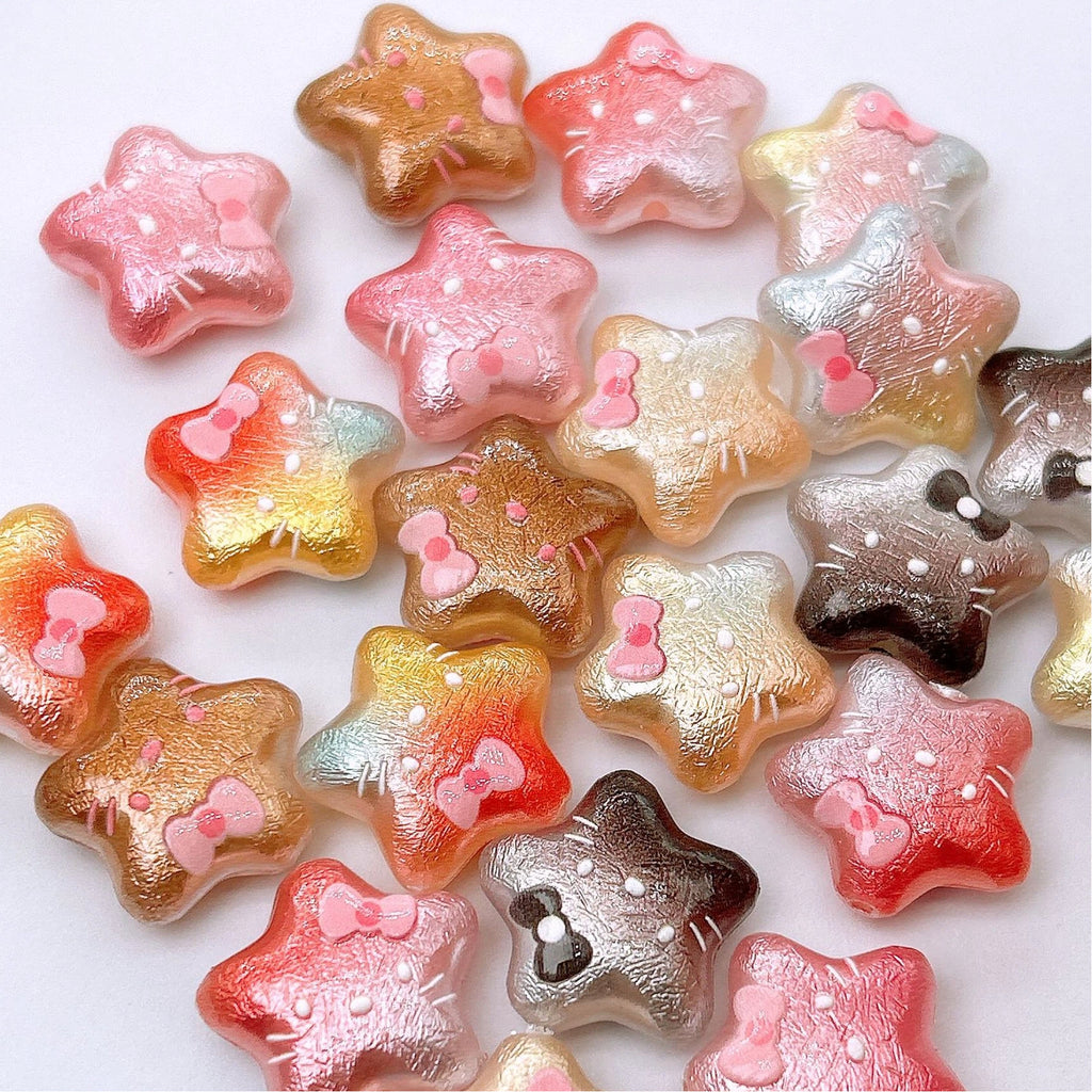 Wrinkle Texture KT Star Acrylic Beads 20mm Mixed 100pcs 3
