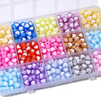 Makaron Heart Acrylic Beads 8x7mm Two Tone Translucent 60pcs 2