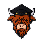 Silicone Focal Beads Highland Cattle Wearing Police Hat Crown 20pcs 15
