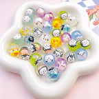 Transparent Cat Rabbit Acrylic Beads 16mm Playful Faces 2pcs 2