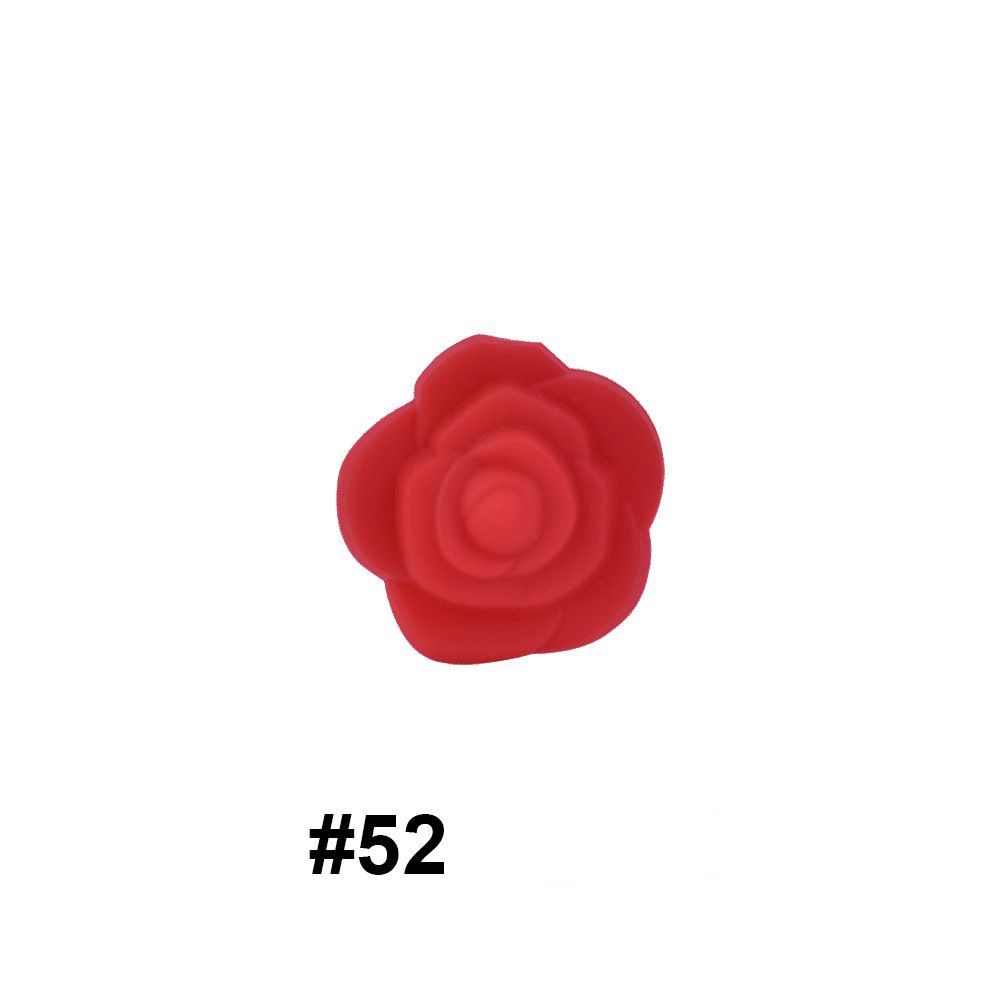 Double-Sided Flower Silicone Beads Multi Color Solid 50pcs 25