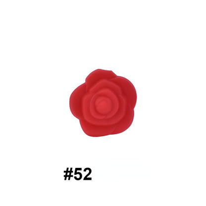 Double-Sided Flower Silicone Beads Multi Color Solid 50pcs 25