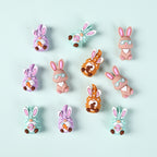 Silicone 3D Focal Beads Easter Bunny Wearing Glasses 20pcs