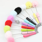 Beadable Pen Plush Pom-pom Colorful Ballpoint