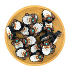 Silicone Focal Beads Western Cowboy Santa Wearing Brown Hat Turquoise Concho 2