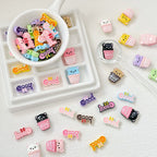 Baking Painted Good Sign and Teacup Bear Metal Beads 17mm 10pcs