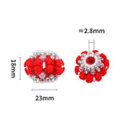 Fancy Bow Wrapped Round Acrylic Beads 23mm 10pcs 2