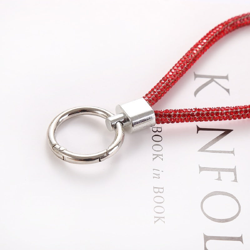 Diamond Wristlet Keychain Metal Flexible Loop Multiple Colors 2