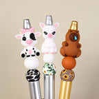 3D Animal Silicone Focal Beads Llama Cow Capybara 20pcs 6