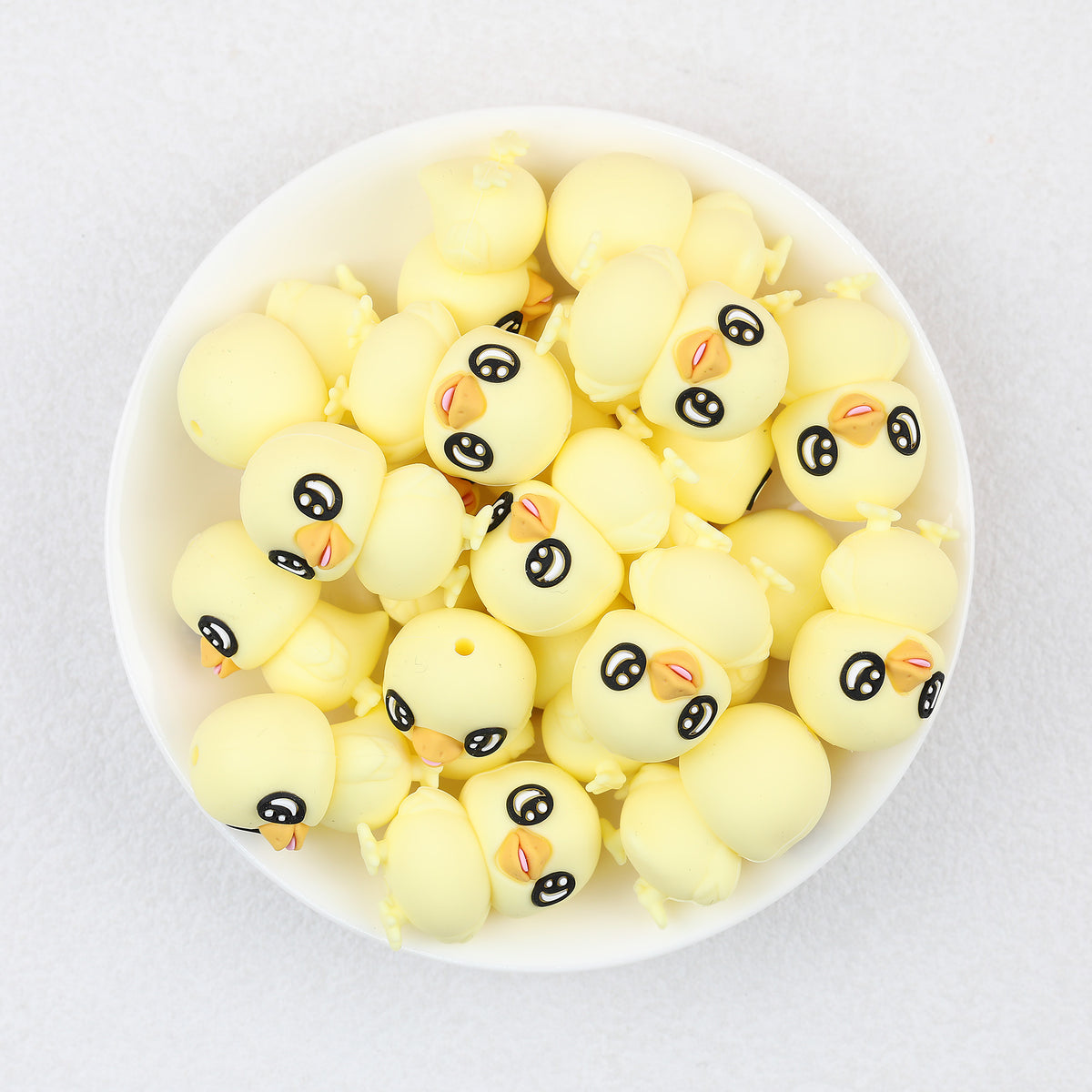  3D Cute Big Eye Duck Silicone Focal Beads 20Pcs 4