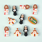 Silicone 3D Focal Beads Jesus Church Nun Virgin Mary Holding Lamb 20pcs 4
