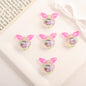 Cute Gradient Heart Shape Acrylic Beads with Bunny Prints 20pcs 11