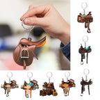 Acrylic Saddle Keychain Vintage Western Cowboy Style 2