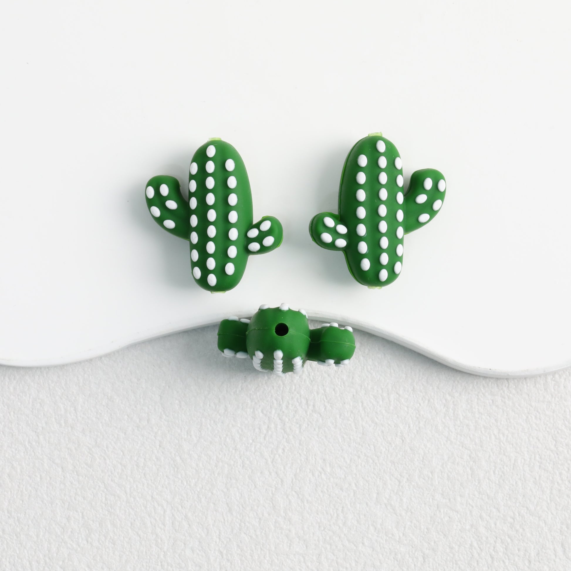 Silicone 3D Cactus Focal Beads Multicolor 20pcs 3