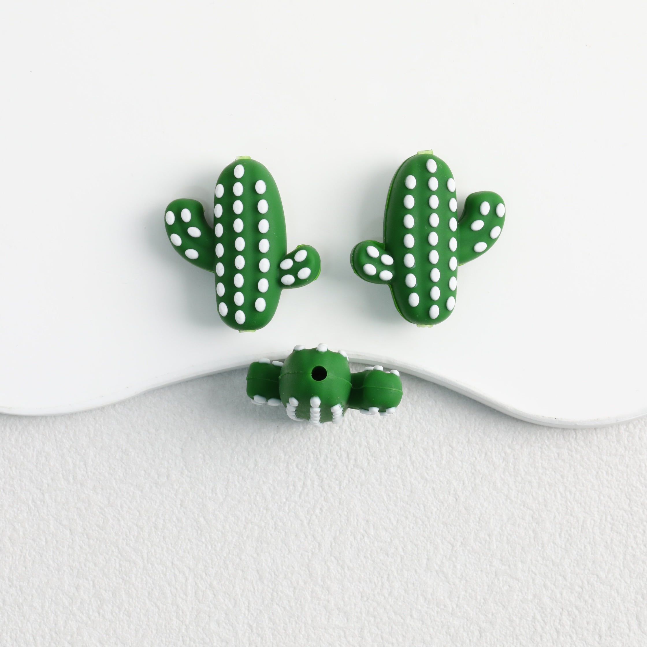 Silicone 3D Cactus Focal Beads Multicolor 20pcs 3