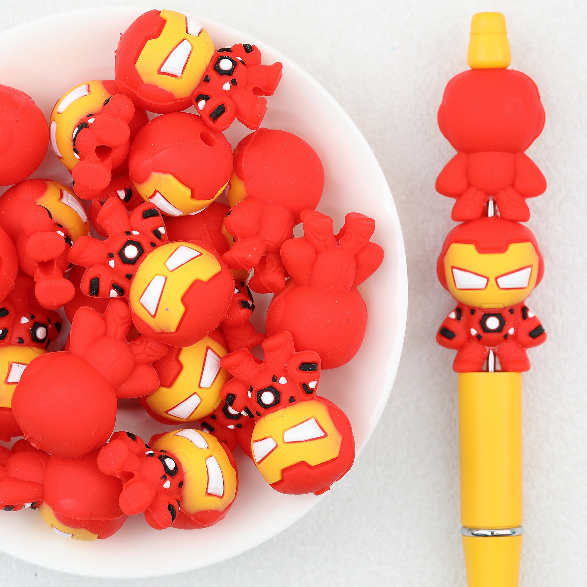 3D Marvel Iron Man Silicone Focal Beads 20pcs 