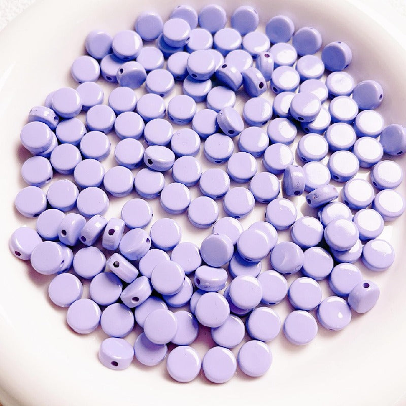 Flat Acrylic Beads 8mm Glossy Colorful Mixed 50pcs 2