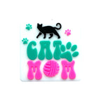 Silicone Focal Beads Cat MOM Black Cat Paw Prints 20pcs