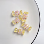 Hand Painted Wave Point Candy Acrylic Beads 14mm 5pcs 8