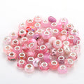 Resin Spacer Beads 9x14mm Multi-Color Textured 100pcs