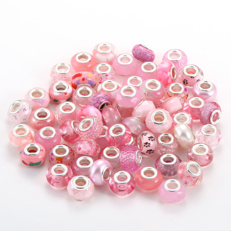 Resin Spacer Beads 9x14mm Multi-Color Textured 100pcs