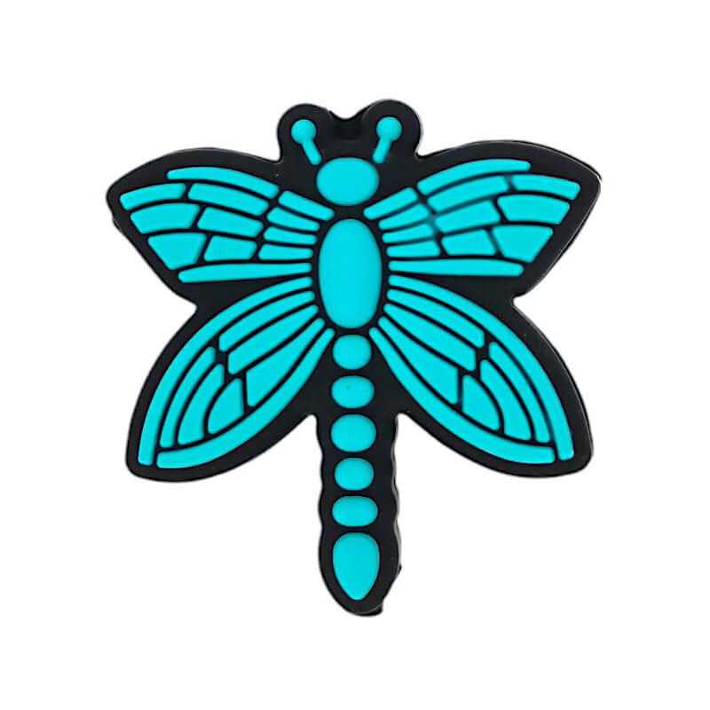 Silicone Focal Beads Dragonfly Dotted Tails Flat 1 Piece 2