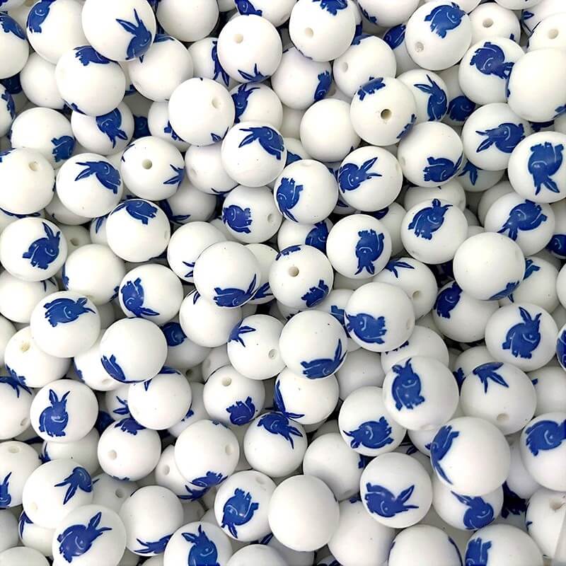Easter 15mm Silicone Beads Yellow Red Color Egg Printed 50pcs 5