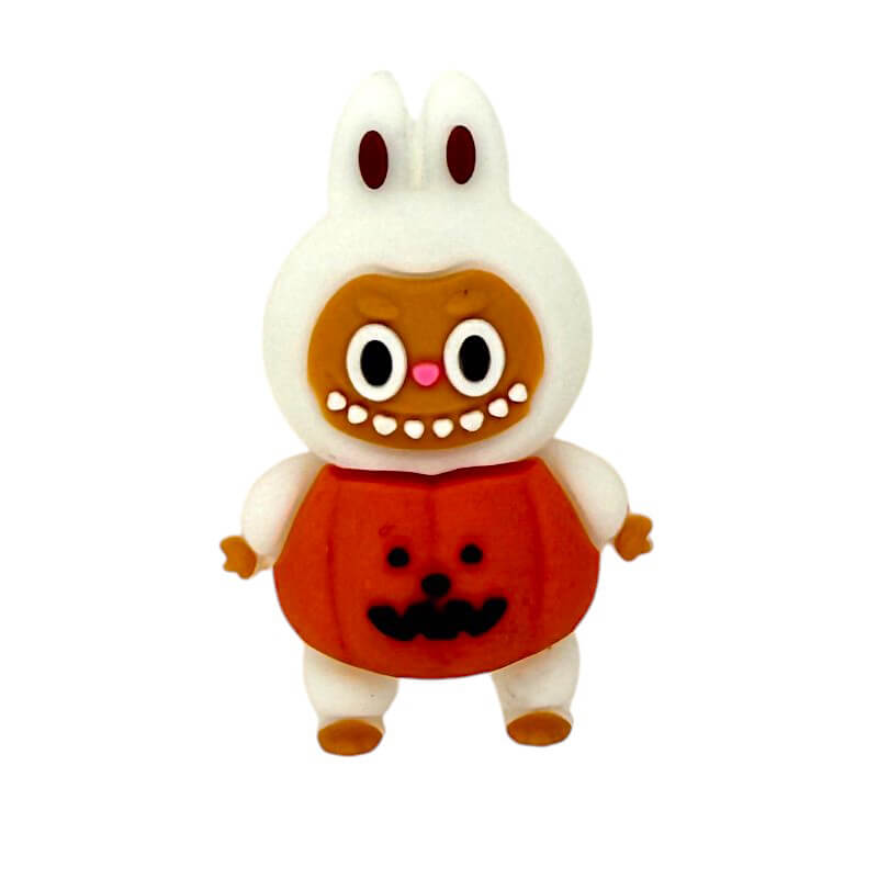 Silicone 3D Focal Beads Pumpkin Bunny Smiling Face Multi Color 20Pcs 6