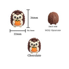 Silicone 3D Hedgehog Pumpkin Focal Beads 20 pcs 4