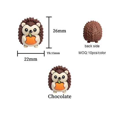 Silicone 3D Hedgehog Pumpkin Focal Beads 20 pcs 4