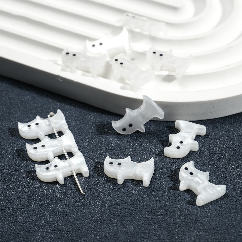 Flat Cat Acrylic Beads 16mm Imitation Freshwater Shell 50pcs 2