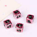 Square Acrylic Beads 14mm Barbie Letter Design 10pcs 4