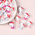 Silicone 3D Focal Beads Nurse Cat Wearing Nurse Hat 20pcs