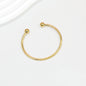Beadable Bracelet Titanium Steel Electroplated C-Shaped Open Bangle