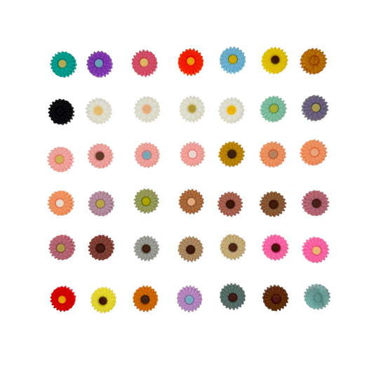 Silicone Focal Beads Daisy Sunflower Rounded Center 20pcs