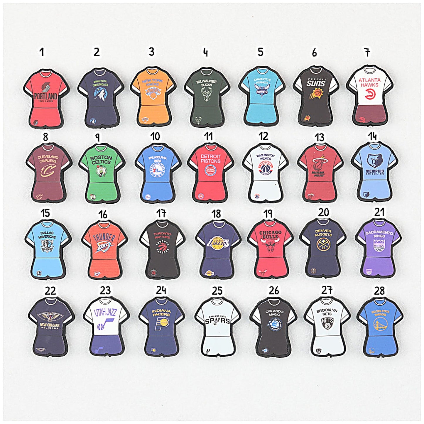 Sports Jersey Silicone Beads Basketball Team Uniform Printed 20pcs - 1