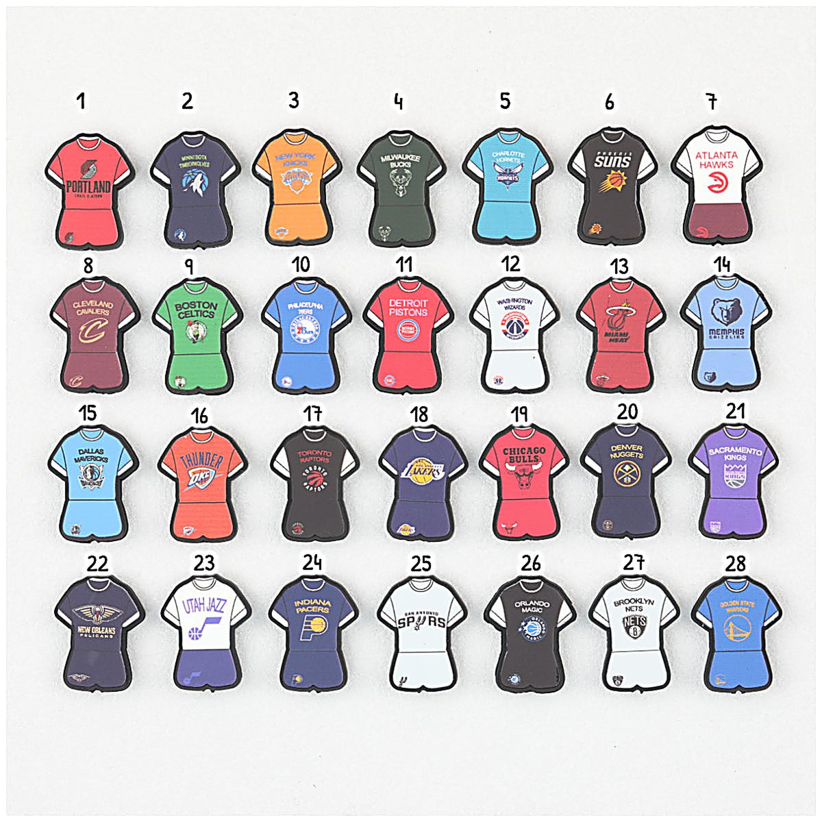 Sports Jersey Silicone Beads Basketball Team Uniform Printed 20pcs - 1