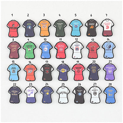Sports Jersey Silicone Beads Basketball Team Uniform Printed 20pcs - 1