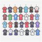 Sports Jersey Silicone Beads Basketball Team Uniform Printed 20pcs - 1