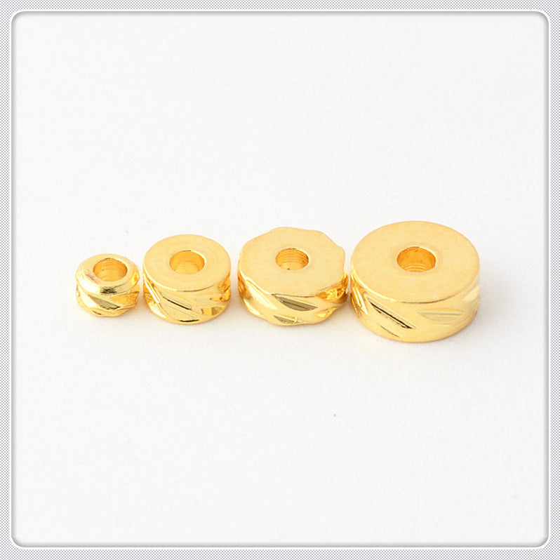 Brass Twill Patterned Spacer Beads 3-6mm 100pcs 2
