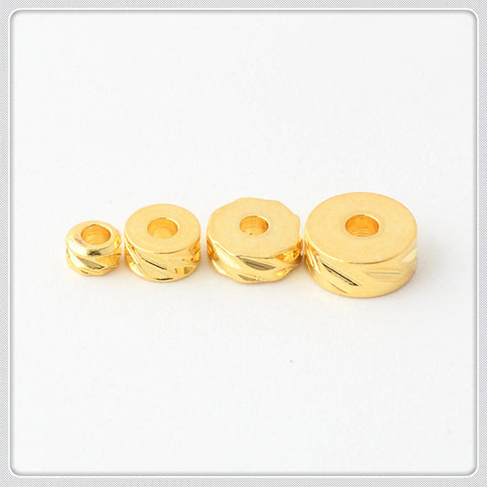 Brass Twill Patterned Spacer Beads 3-6mm 100pcs 2